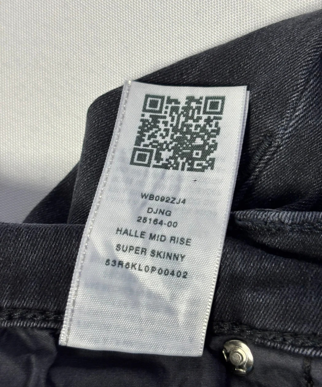 True Religion Dark Gray Halle Mid Rise Super Skinny Jeans