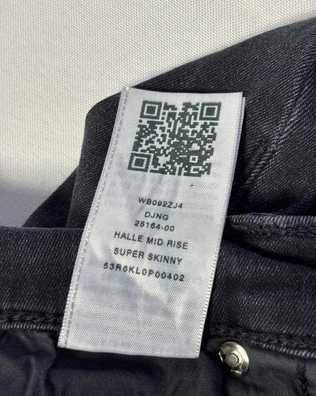 True Religion Dark Gray Halle Mid Rise Super Skinny Jeans