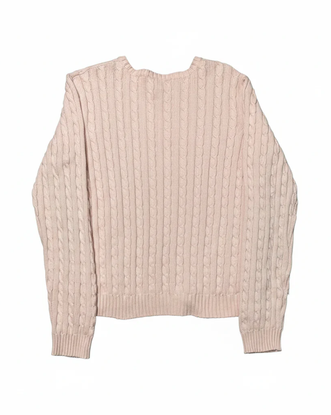 Lauren Ralph Lauren Pink Cable Knit Cotton Sweater