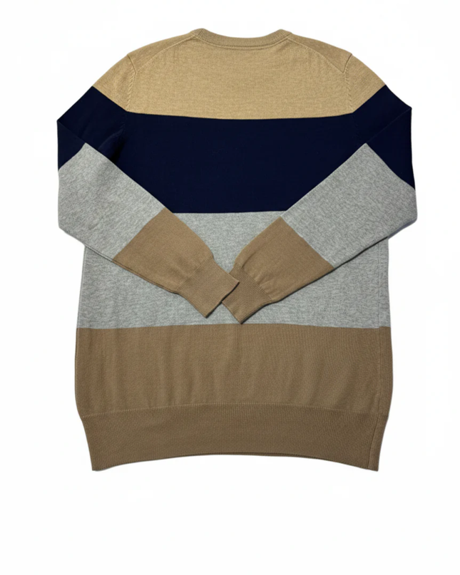 Club Room Tan/Navy/Grey Striped Sweater