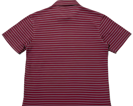 Tommy Hilfiger Burgundy Striped Mercerized Cotton Polo Shirt