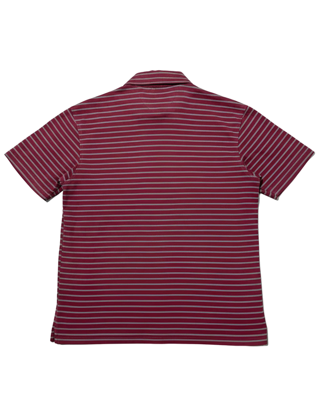 Tommy Hilfiger Burgundy Striped Mercerized Cotton Polo Shirt