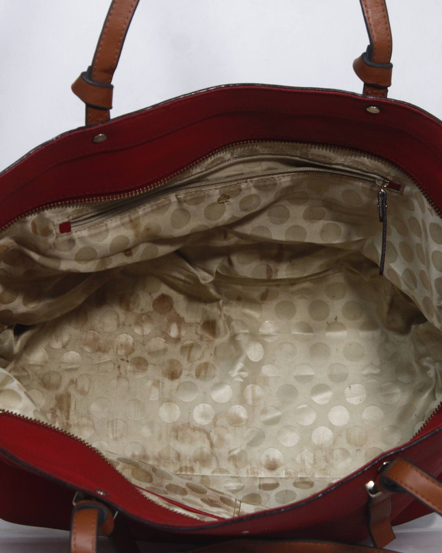 Kate Spade Red Saffiano Leather Tote Bag