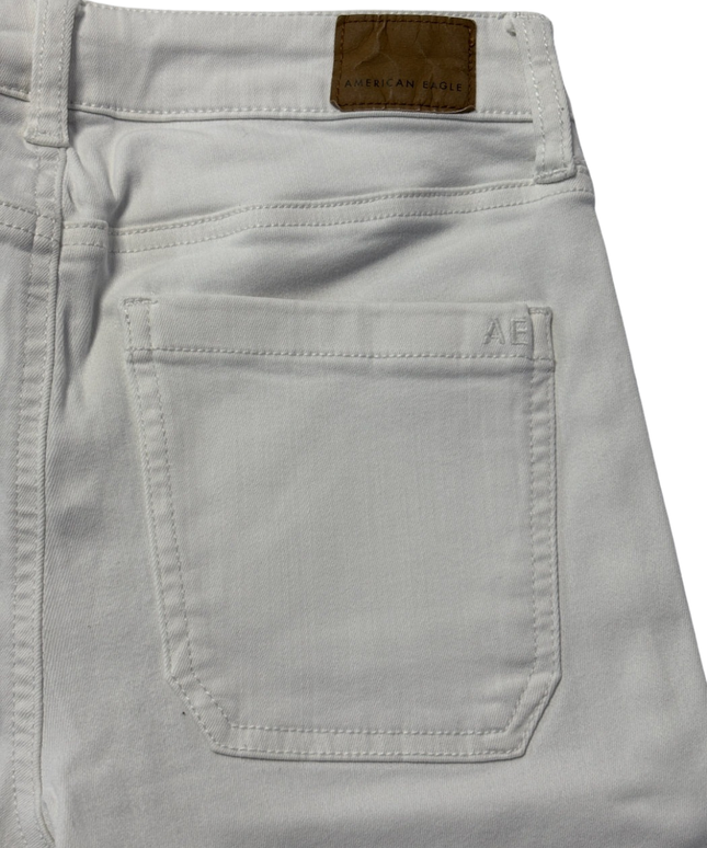 American Eagle White High-Waisted Button Fly Jegging Crop Jeans
