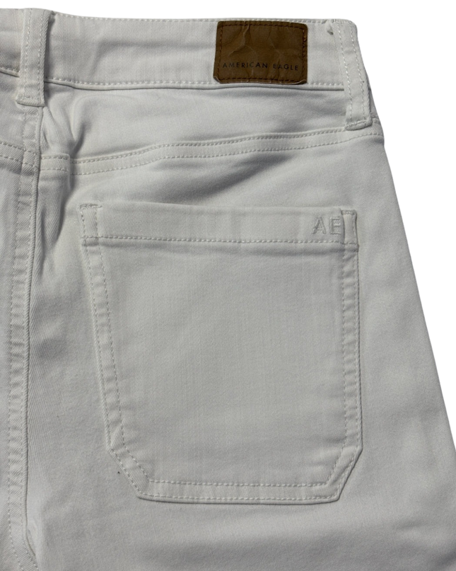 American Eagle White High-Waisted Button Fly Jegging Crop Jeans