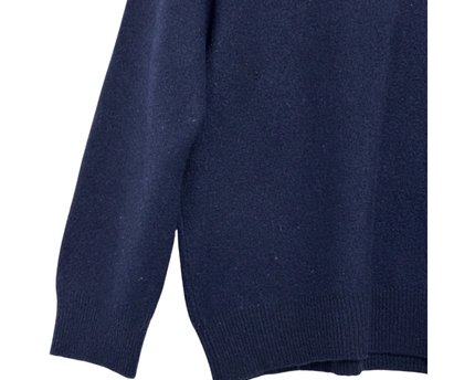GANT Navy Blue V-Neck Lambswool Sweater