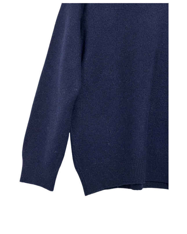 GANT Navy Blue V-Neck Lambswool Sweater