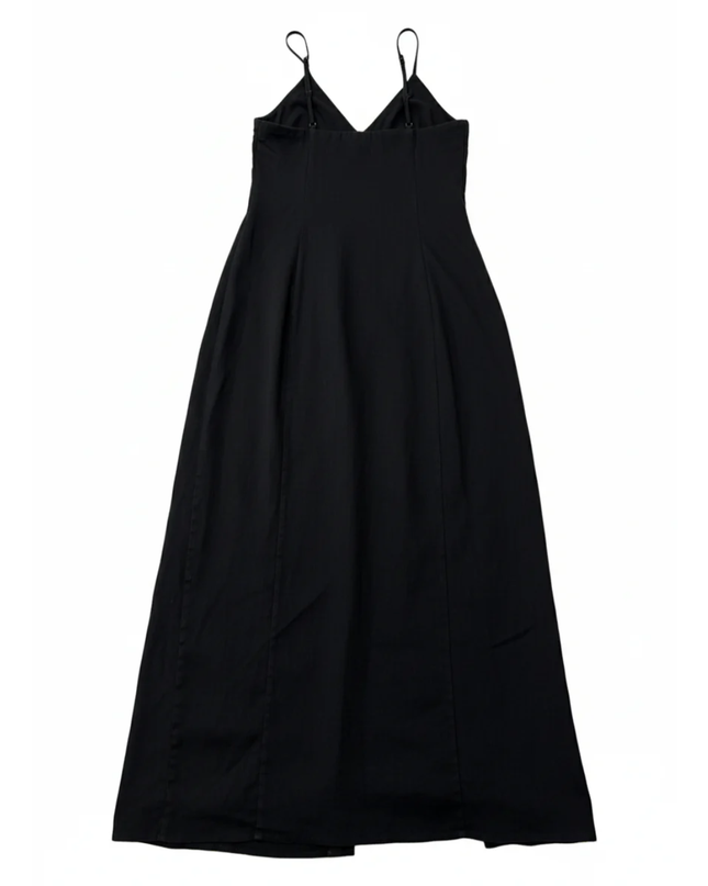 Zara Black V-Neck Maxi Dress with Side Slit