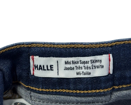 True Religion Blue Halle Mid Rise Super Skinny Jeans