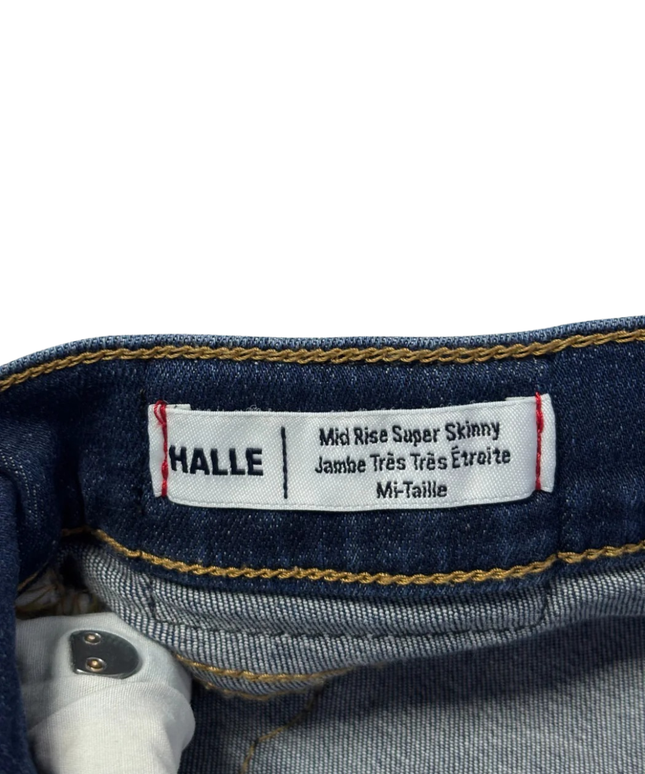 True Religion Blue Halle Mid Rise Super Skinny Jeans