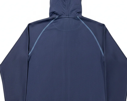 Lacoste Navy Blue Full-Zip Textured Sleeve Hoodie