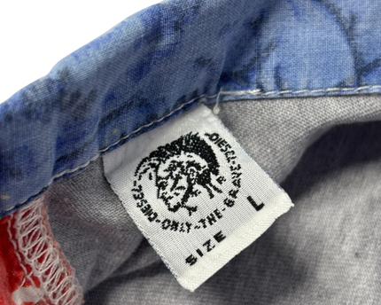 Diesel Multicolor Graphic Zip-Up Short Sleeve Shirt