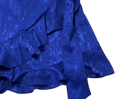 River Island Blue Textured Ruffle Tie-Waist Skort