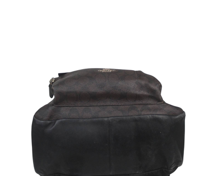 Coach Dark Brown Signature Monogram Backpack Bag