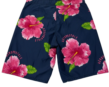 Aeropostale Navy/Pink Floral Print Board Shorts