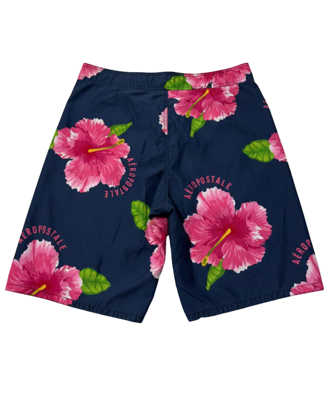 Aeropostale Navy/Pink Floral Print Board Shorts