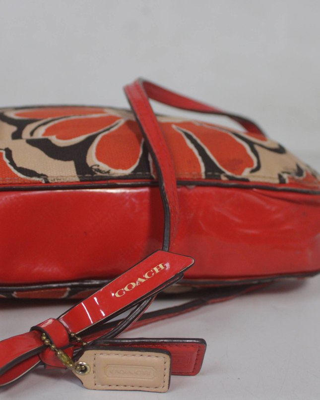 Coach Floral Print Red/Multicolor Crossbody Bag