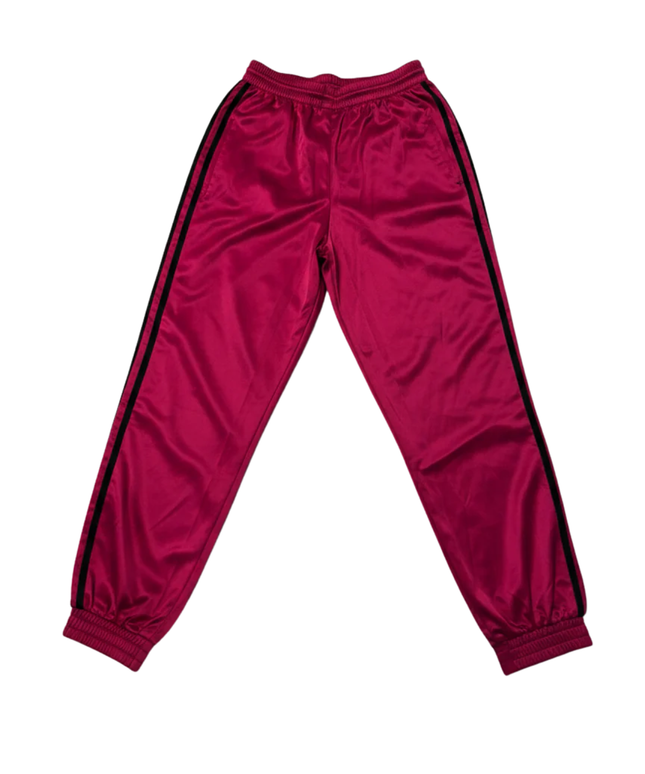 Adidas Pink Satin 3-Stripe Track Pants