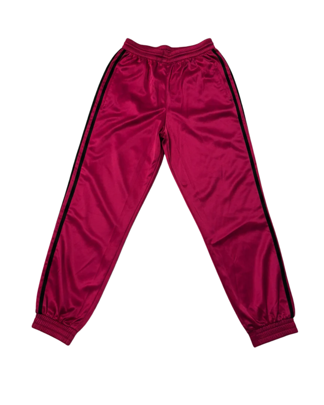 Adidas Pink Satin 3-Stripe Track Pants