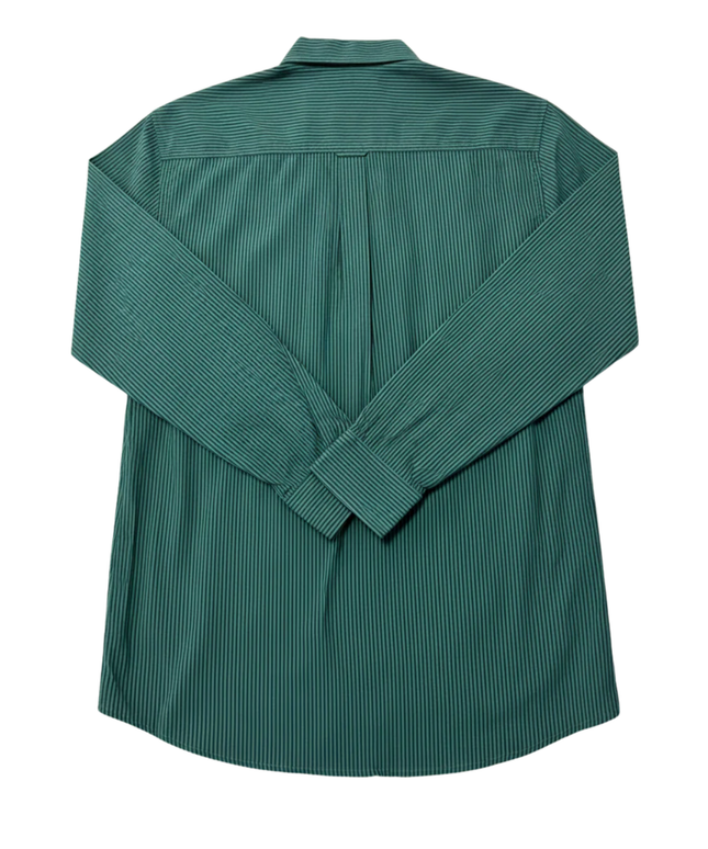 Ralph Lauren Green Striped Custom Fit Crest Shirt