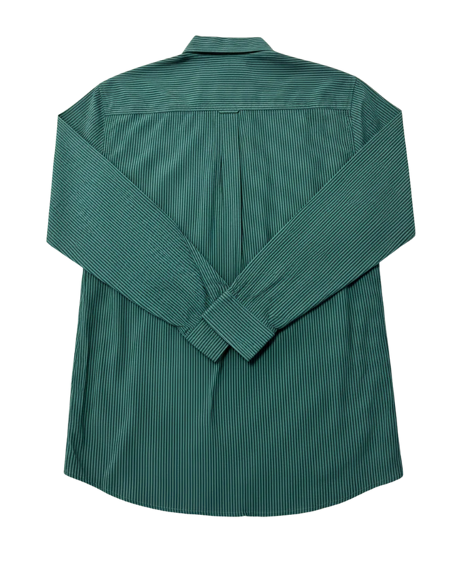 Ralph Lauren Green Striped Custom Fit Crest Shirt
