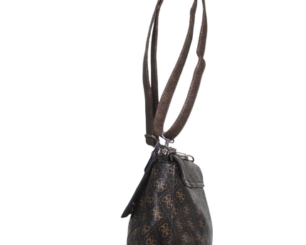 Guess Brown Signature Logo Crossbody Bag