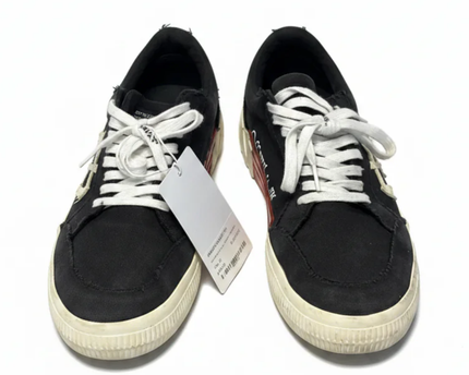Off-White Black Low Vulcanized Canvas Sneakers W/Tag & W/Box