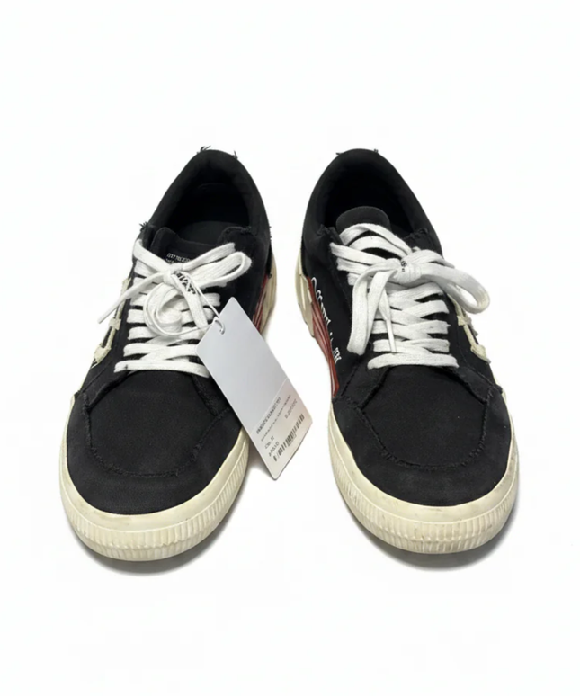 Off-White Black Low Vulcanized Canvas Sneakers W/Tag & W/Box