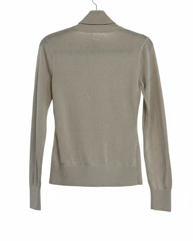 H&M Gold Shimmer Metallic Turtleneck Sweater