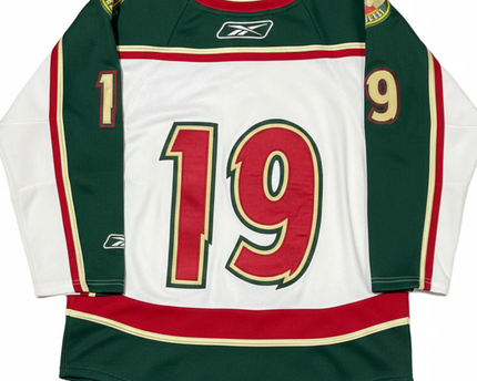 Reebok White Minnesota Wild #19 Youth Hockey Jersey