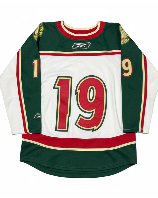 Reebok White Minnesota Wild #19 Youth Hockey Jersey