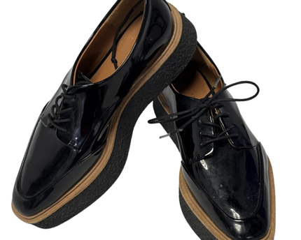Zara Trafaluc Black Platform Oxford Shoes