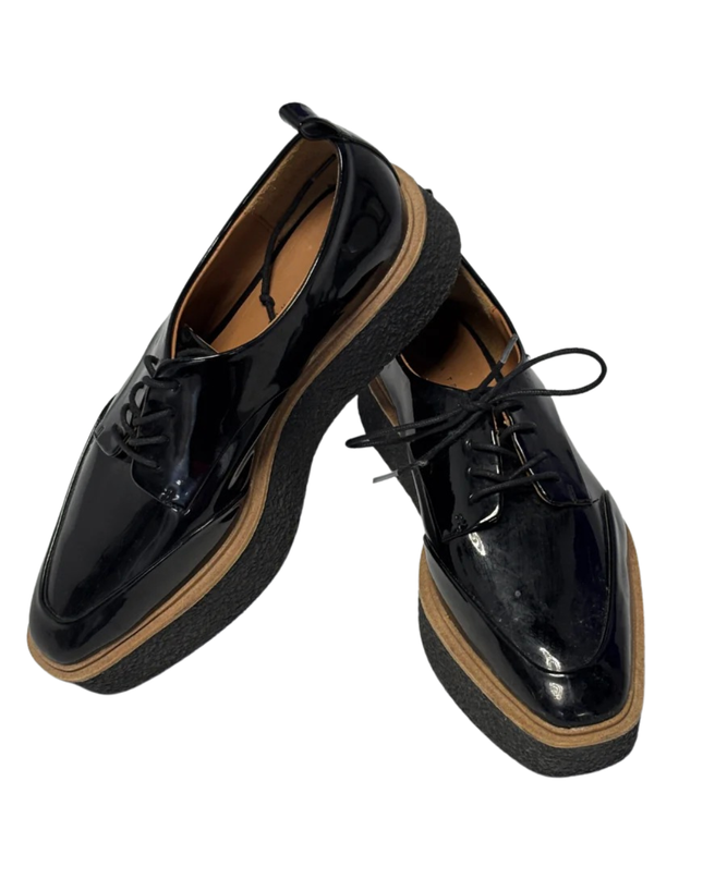 Zara Trafaluc Black Platform Oxford Shoes