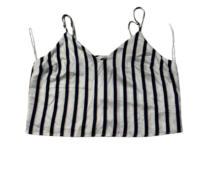 Garage Navy/White Striped Satin Cami Top W/Tags