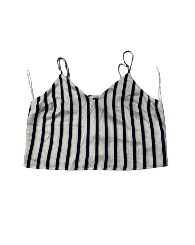 Garage Navy/White Striped Satin Cami Top W/Tags