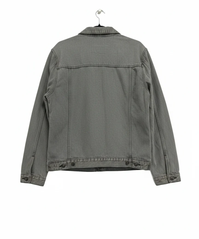 Topman Grey Cotton Denim Jacket