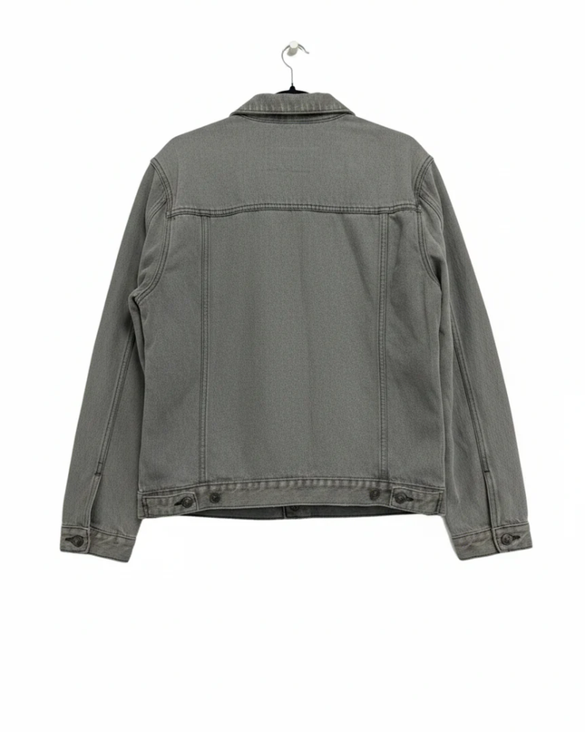 Topman Grey Cotton Denim Jacket