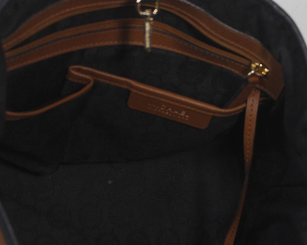 Michael Kors White/Brown/Black Tri-Color Saffiano Leather Tote Bag