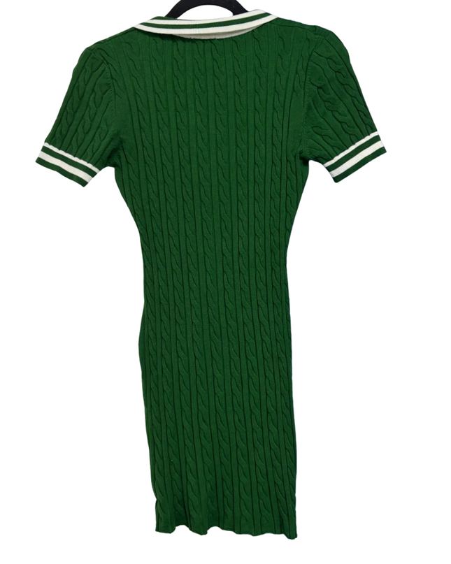 Don't Call Me Jennyfer Green Cable Knit Polo Dress
