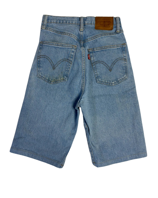 Levi's Light Blue Ribcage Premium High Rise Denim Shorts