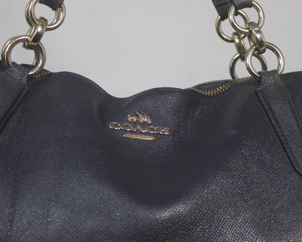 Coach Black Pebbled Leather Tote Bag