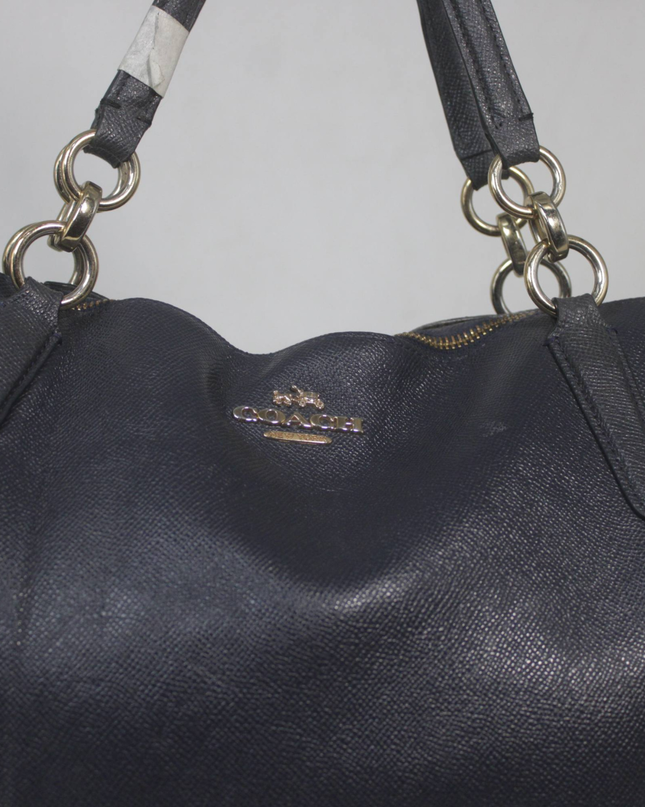 Coach Black Pebbled Leather Tote Bag