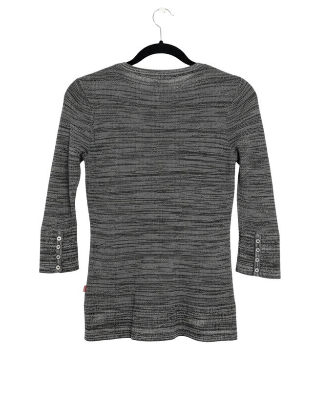 Levi's Grey Space-Dye Henley Knit Top