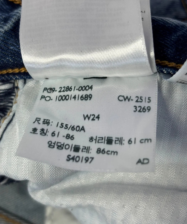 Levi's Blue Distressed High-Rise Straight Leg Jeans