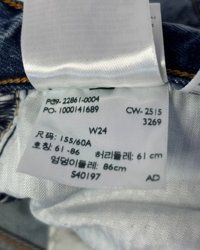 Levi's Blue Distressed High-Rise Straight Leg Jeans