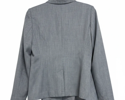 DKNY Blue Peplum Pleated Two-Button Blazer