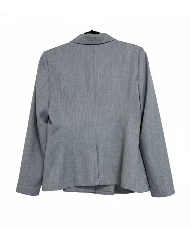 DKNY Blue Peplum Pleated Two-Button Blazer