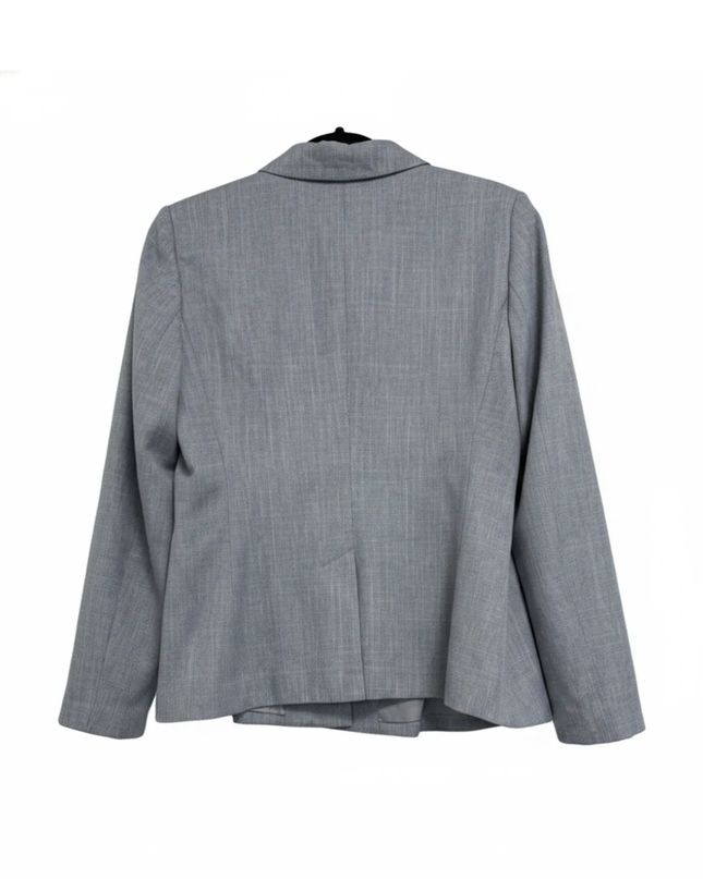 DKNY Blue Peplum Pleated Two-Button Blazer