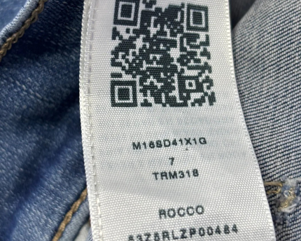 True Religion Blue Rocco Relaxed Skinny Distressed Jeans