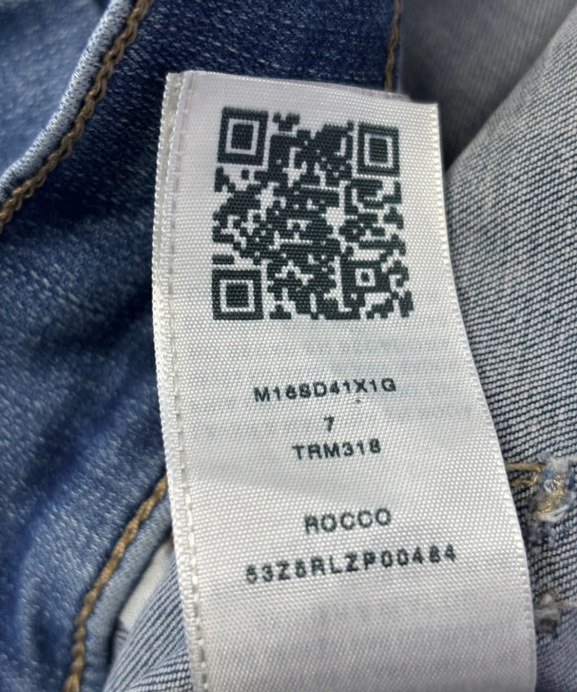 True Religion Blue Rocco Relaxed Skinny Distressed Jeans
